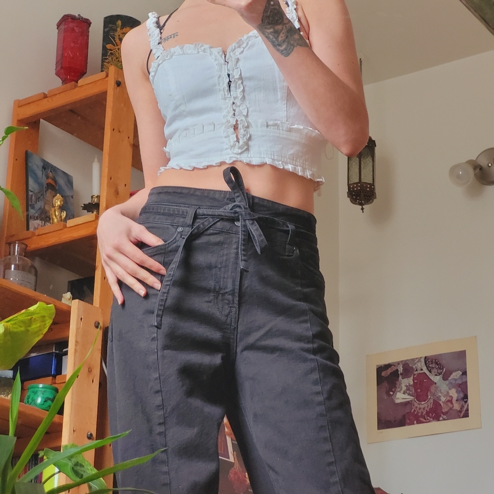 Scotch & Soda Black Flare & Wide Leg Jeans Front Wrap - Size 28/6